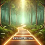 A glowing pathway through a lush forest, symbolizing alignment with universal flow and effortless manifestation