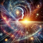An abstract, mystical image representing multi-dimensional beings, energetic movement, and consciousness expansion, symbolizing the concept of disclosure as an inner awakening.