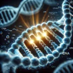 A scientifically accurate illustration of a codon, showing a triplet nucleotide sequence within a DNA strand, essential for genetic coding and protein synthesis.